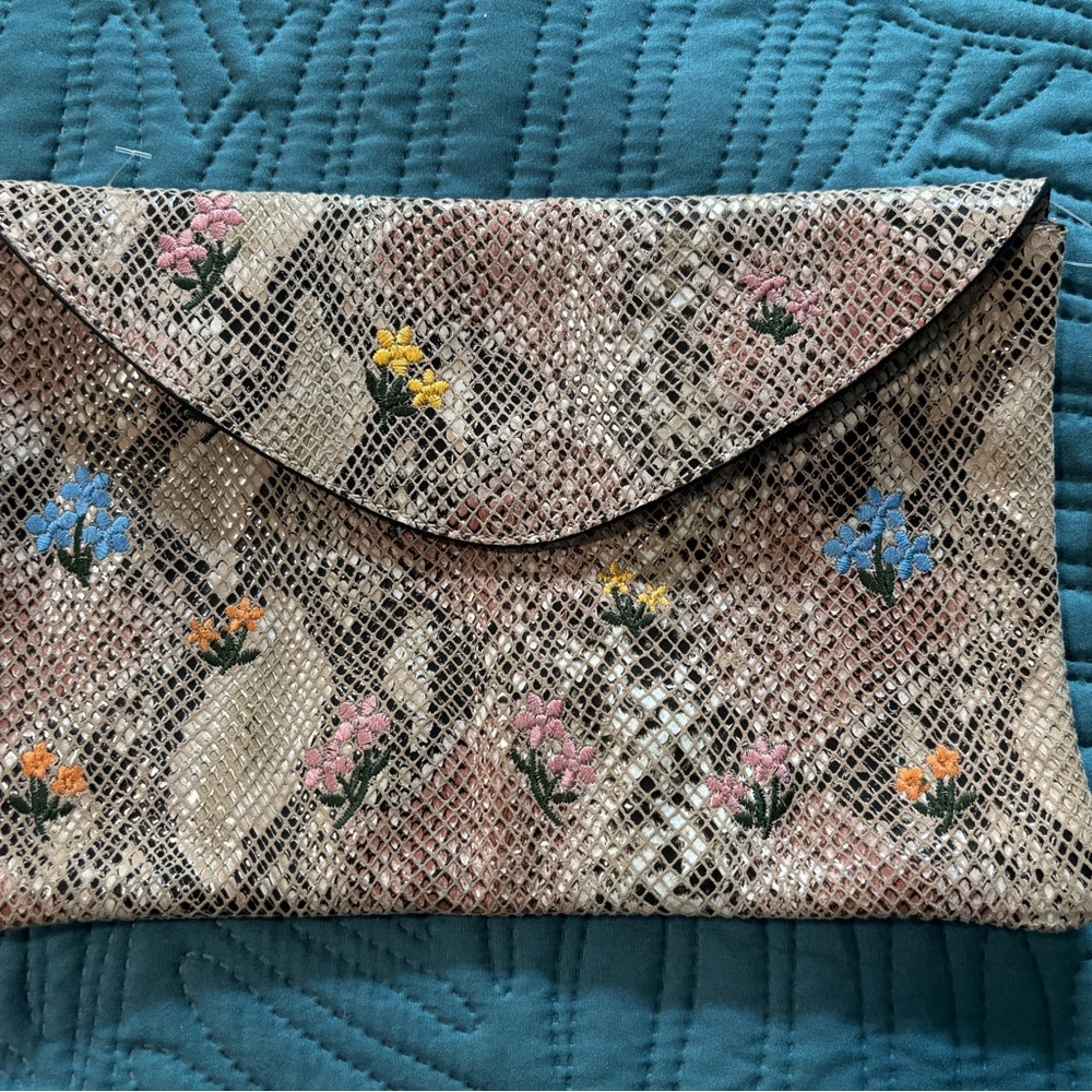 Anthropologie Multicolor Floral Clutch